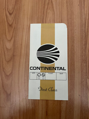 Vintage Continental Airlines first class ticket jacket. Unused