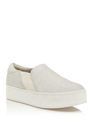 

ВИНС. Женские кроссовки Off White Ivory Goring Verrell Round Toe Slip On Sneakers, Цвет слоновой кости, E7826T3