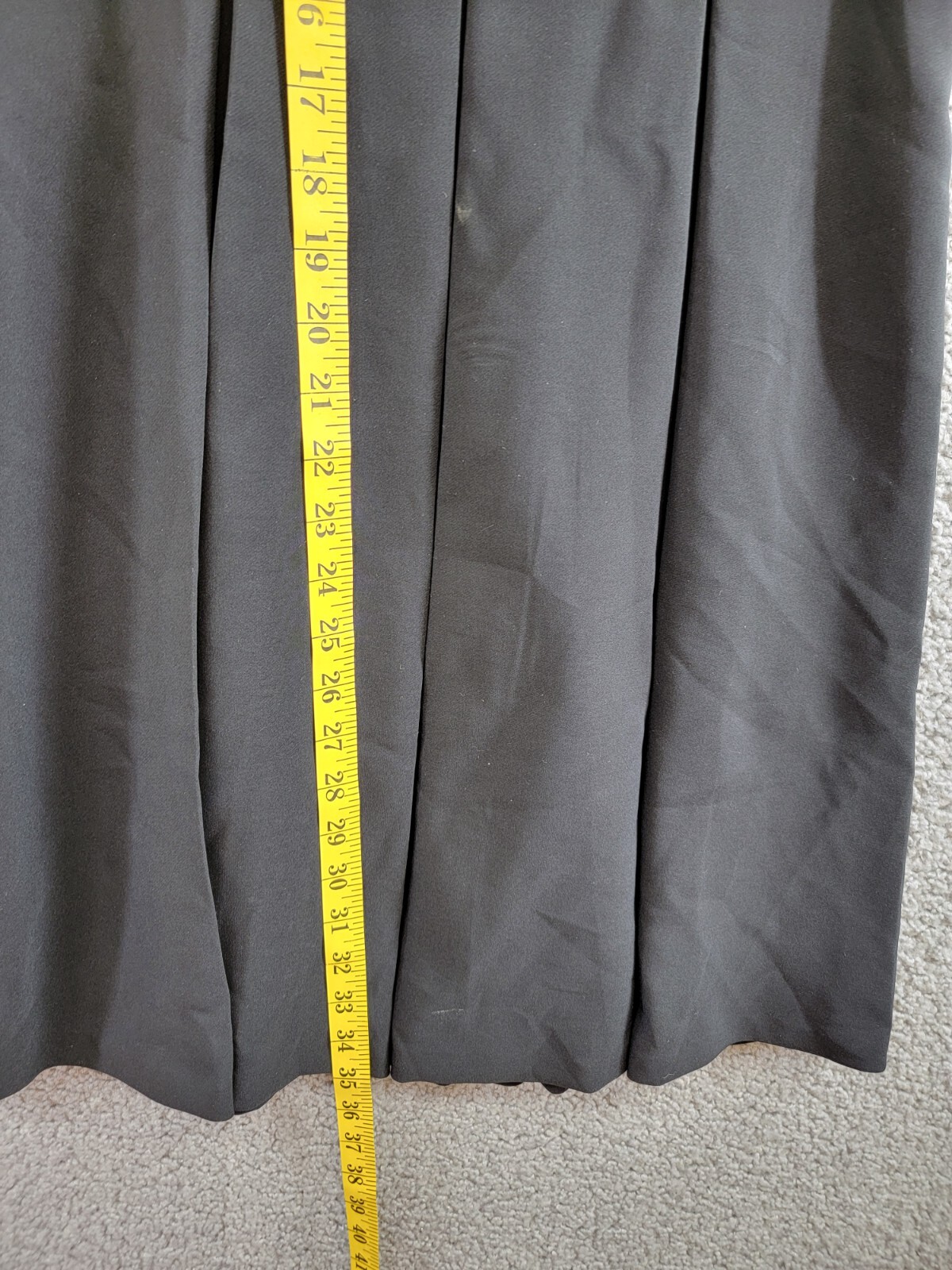Tommy Hilfiger Petite V-Neck Pleated Fit & Flare Dress Women's 2P Black Back Zip - Picture 8 of 17