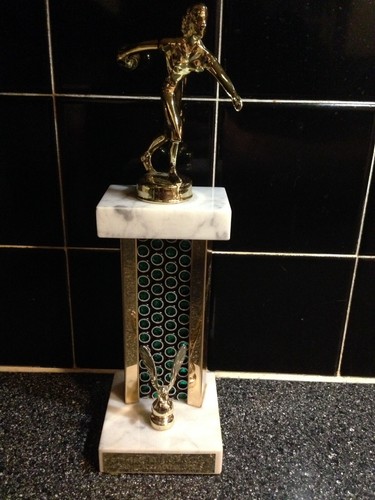 Vintage Bowling Trophy Marble Base 10