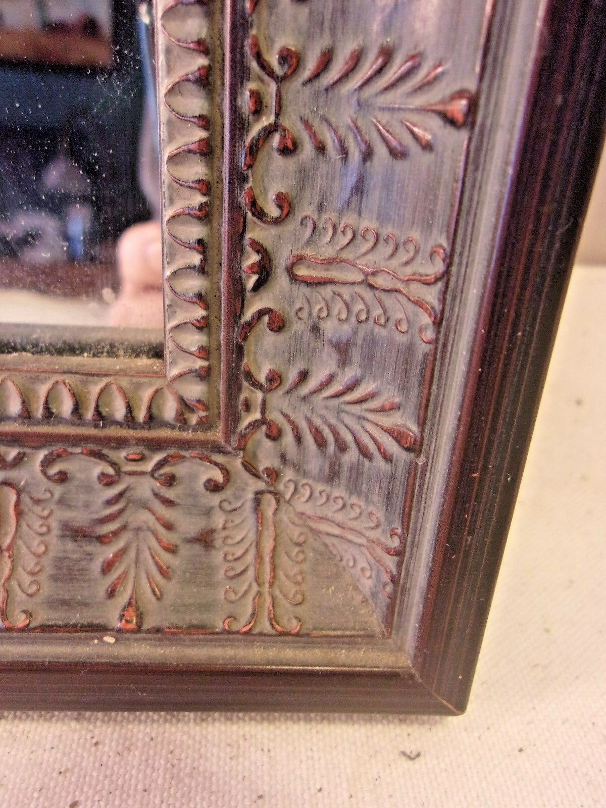 Vintage carved wood frame with mirror 19x22 3/4 mirror 16x20 molding 1 1/2