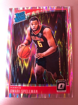 2018-19 Panini Optic Omari Spellman Shock Rated Rookie RC #196 Hawks WARRIORS