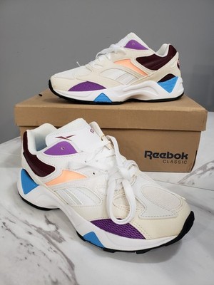 Reebok Aztrek 96 Running Shoes Womens Size 7 White/Porcelain/Maroon Sneakers