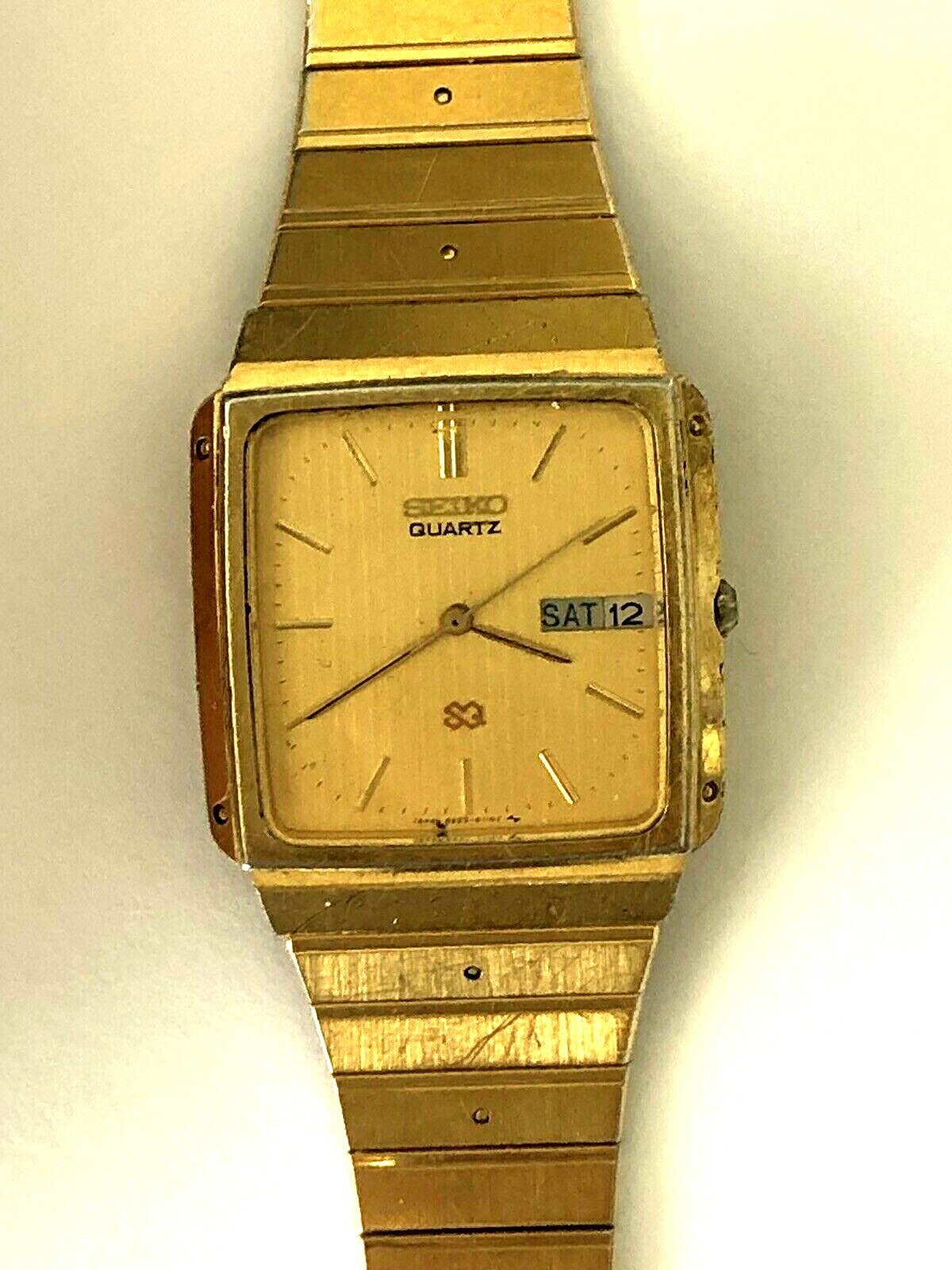 VINTAGE Seiko MENS Quartz 6923 5100 WRIST WATCH Day Date Parts Repair Only