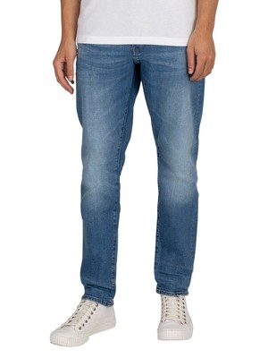 

Мужские прямые зауженные джинсы G-Star RAW 3301, синие, Синий, 51003-B631-A795