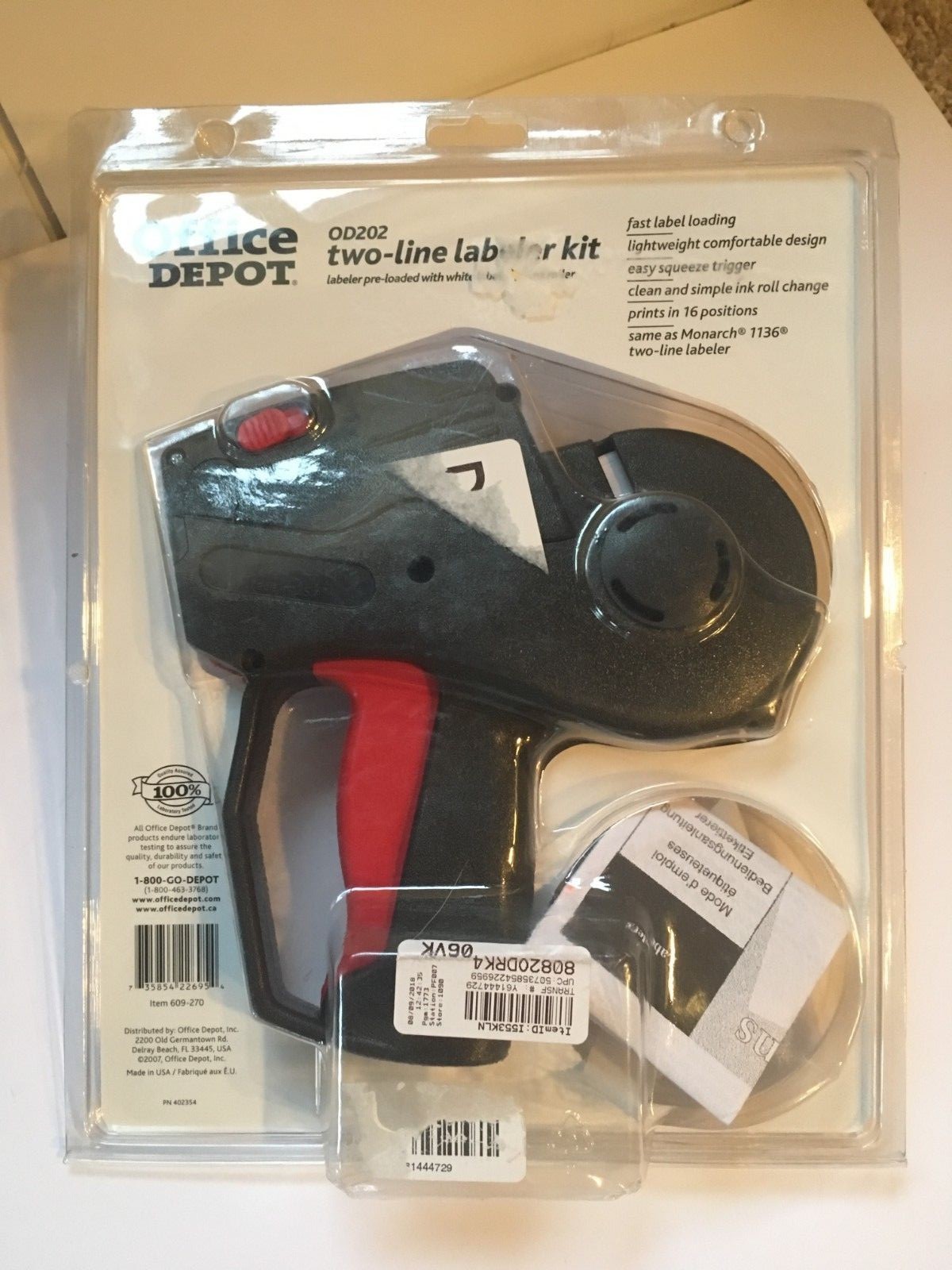 Office Depot OD202 Two-Line Labeler Kit