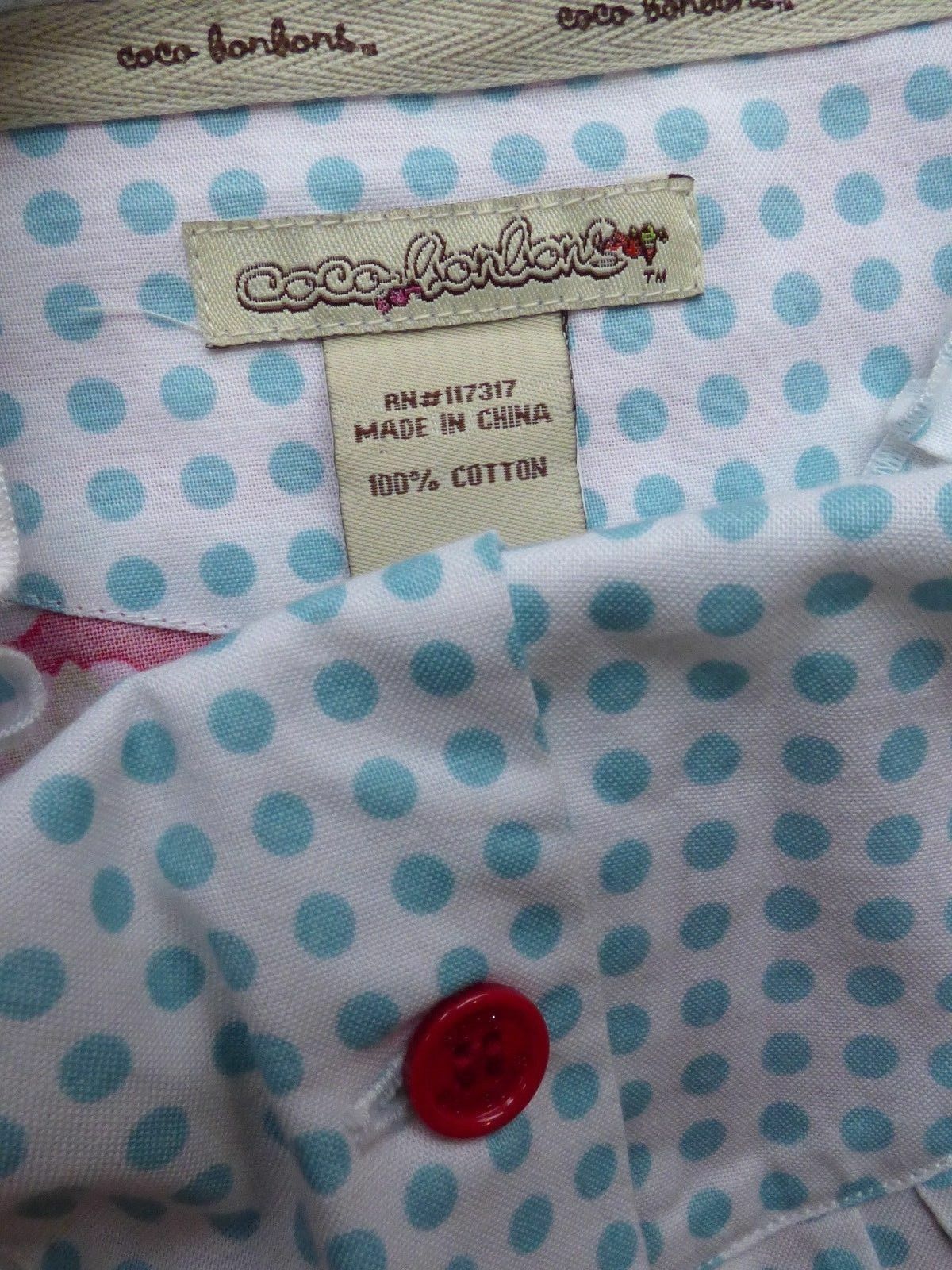 COCO BONBONS Chasing Fireflies Bird Pink Red Cotton Lou Lou Top Wool Skirt sz 6X