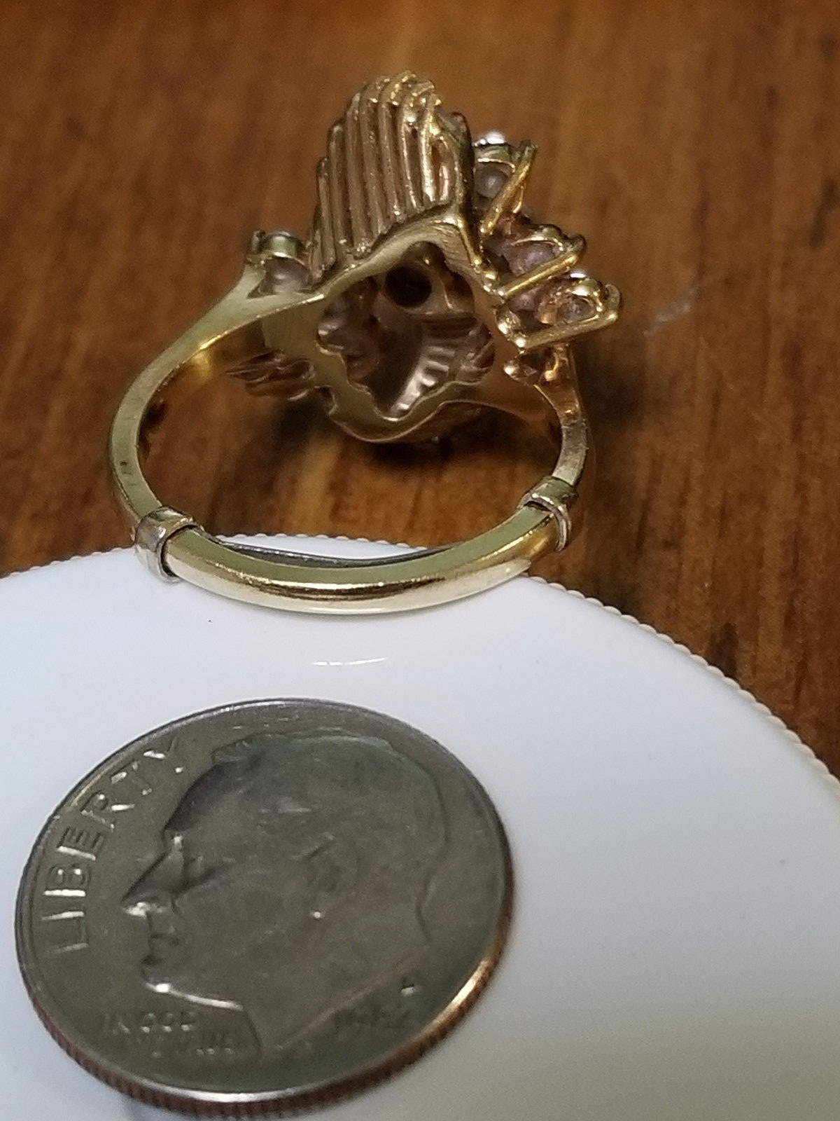 Lady's 14k yellow gold diamond cluster ring 3.6 dwt 1.87 total carats $6450 appr