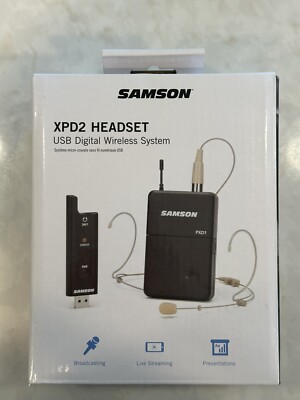 Samson XPD2 Digital Wireless Live Stream Podcast Headset Mic System - NEW