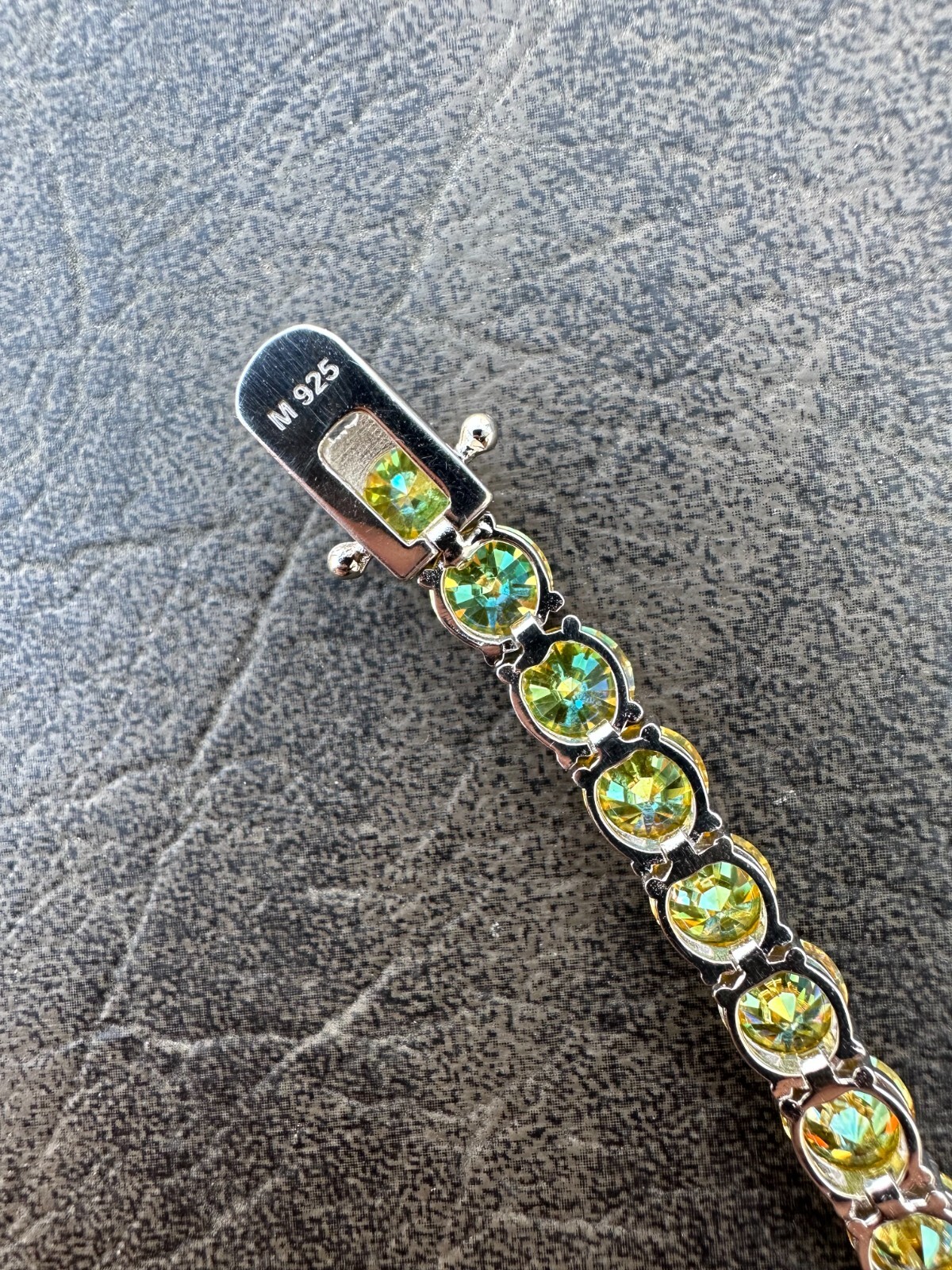 Pre-owned Silver Real Iced Canary Yellow Moissanite 7mm Tennis Bracelet 925  Diamond Tester