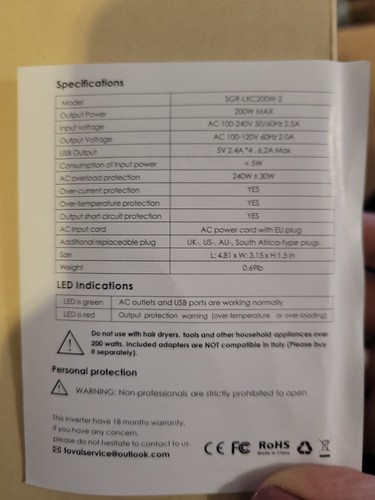 FOVAL Power Step Down 200V to 110V Voltage Converter IntnlTravel Adapter