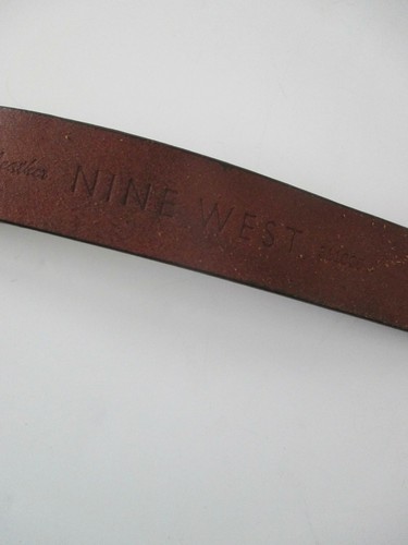 Nine West Mens Belt Italian Bridle Leather Sz Medium Brown