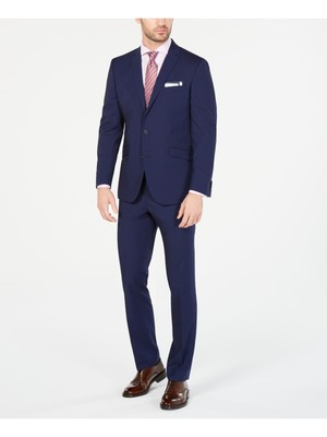 

KENNETH COLE Мужской синий пиджак без защипов в клетку