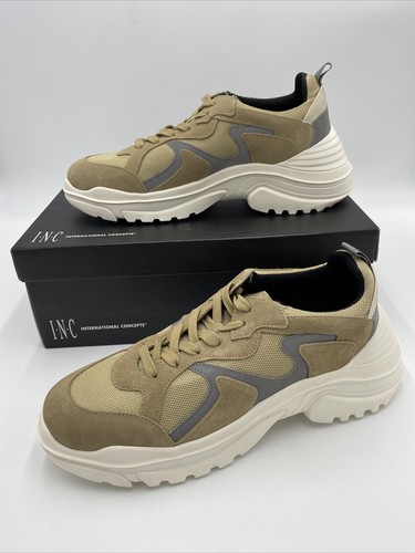 INC Men's Byron Beige/Khaki Size 12 M Athletic Sneaker