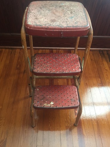 Vintage Rare Cosco Step Stool Ballerina Red Color