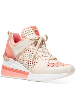 

Женские кожаные кроссовки на танкетке MICHAEL KORS Coral Georgie 9,5 M, Коралл, 43S0GEFS3D