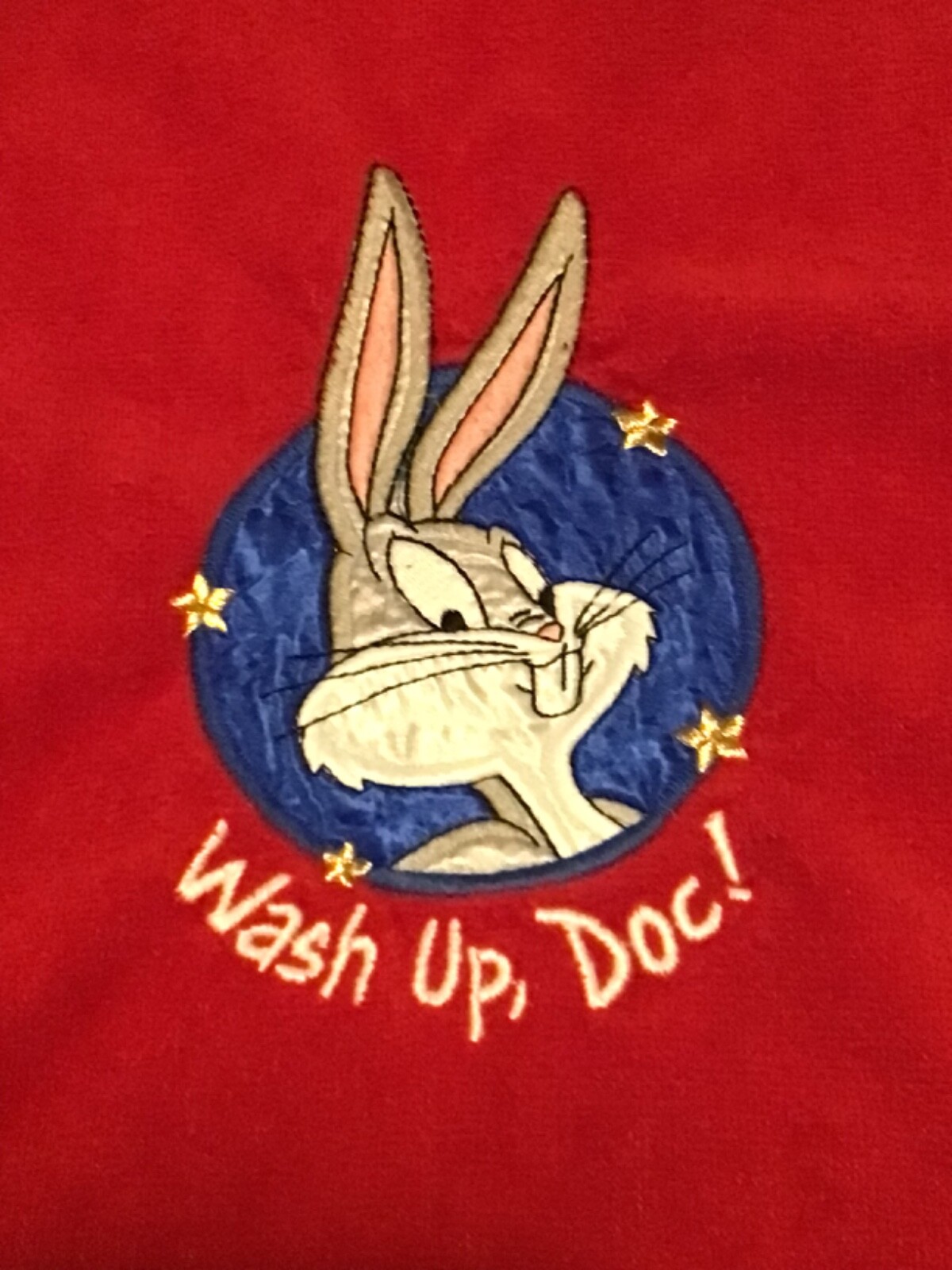 Bugs Bunny Bath Towel~Vintage Looney Tunes~90s~Red~40x21