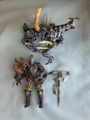 McFarlane Spawn Dark Ages Black Heart 1999 And Scourge Exo Skeleton 1997 READ