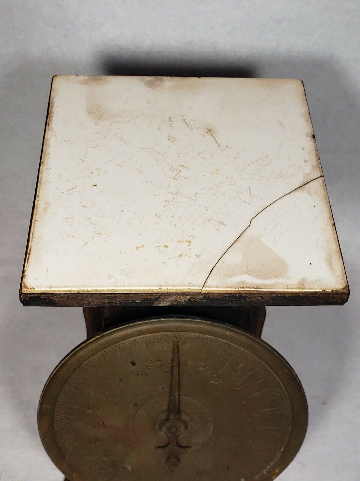 Antique Country Store Triner Brass Face Dial Scale Postal Grocery Kitchen 24