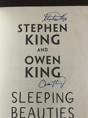 STEPHEN KING AND OWEN KING SIGNED SLEEPING BEAUTIES. SIGNED BY BOTH. SLIPCASED