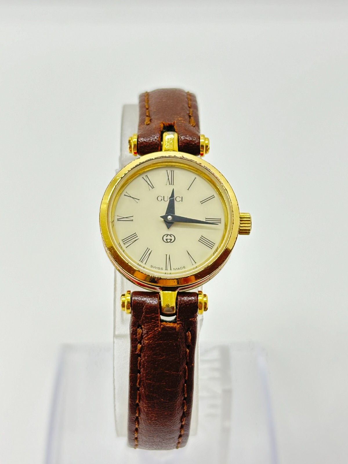 Exc+5] Gucci 2000L Roman Gold Women's Quartz Watch Sherry