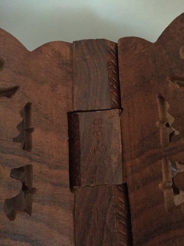 Wooden Book Stand Display Carved Folding Leaf Floral