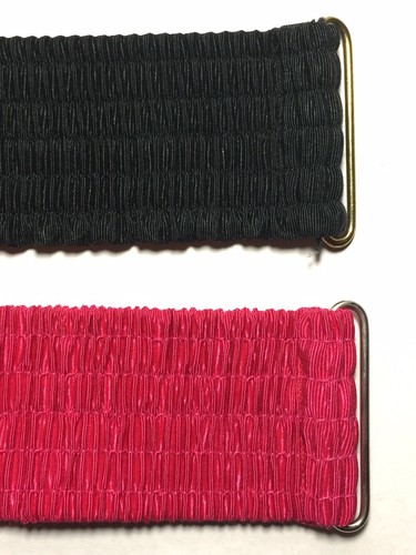 Lot of 2 Vintage 80s Braided Knotted Belts Hot Pink & Black Adjustable  25