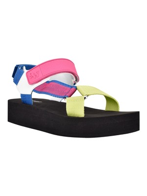 Женские черные босоножки на танкетке с круглым носком и ремешками Tomoro NINE WEST 5 М
