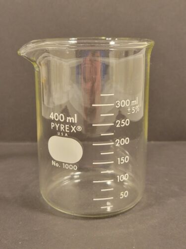 Vintage Pyrex No. 1000 - 400ml Beaker Glass Measuring Cup 4.25" Nice!