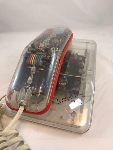 See Through Telephone Retro 1980's Crystal Clear Corded Land Line Phone Citizen