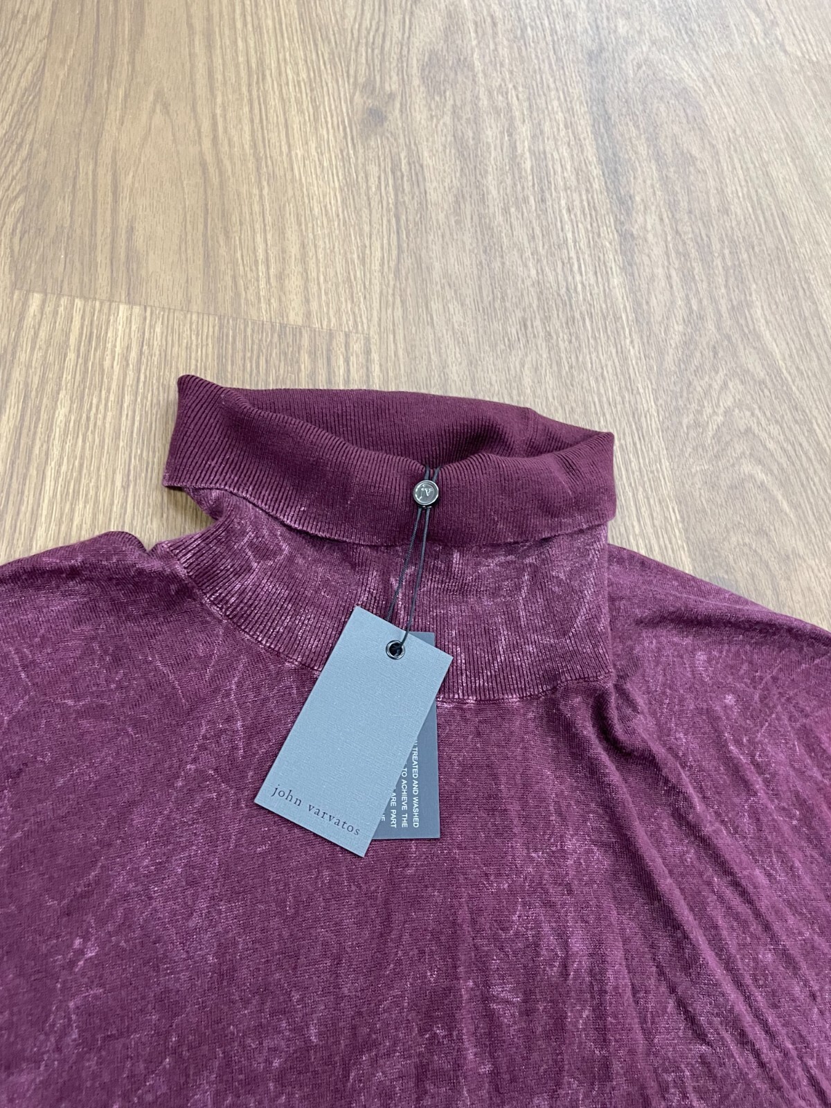 Pre-owned John Varvatos $298  Osborne Turtle Neck In Dark Plum Size: Medium In Purple