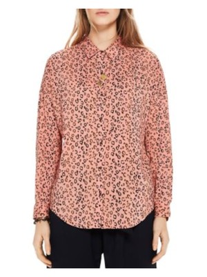 

Женский коралловый топ на пуговицах SCOTCH - SODA для работы с воротником и манжетами, топ, Коралл