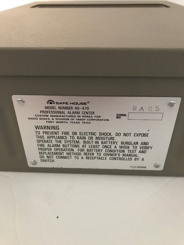 Safe House 49-470 Burglar / Fire Alarm Center System / Metal Wall-Mount Box