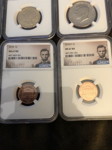 2018-P&D Set Penny Nickle Dime Kennedy Half & Sacagawea Complete P&D MS67 TopSet