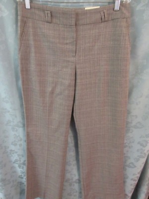 Van Heusen Plaid Modern Fit Career Slacks Size 8 NWT Boot Cut