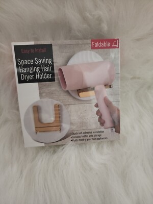 The Space Saving Hanging Hair Dryer Holder Foldable Frees up Counter Space