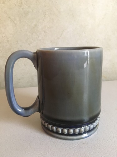 Vintage Irish Porcelain Fireplace Living Room Scene Blue-Green Coffee Mug