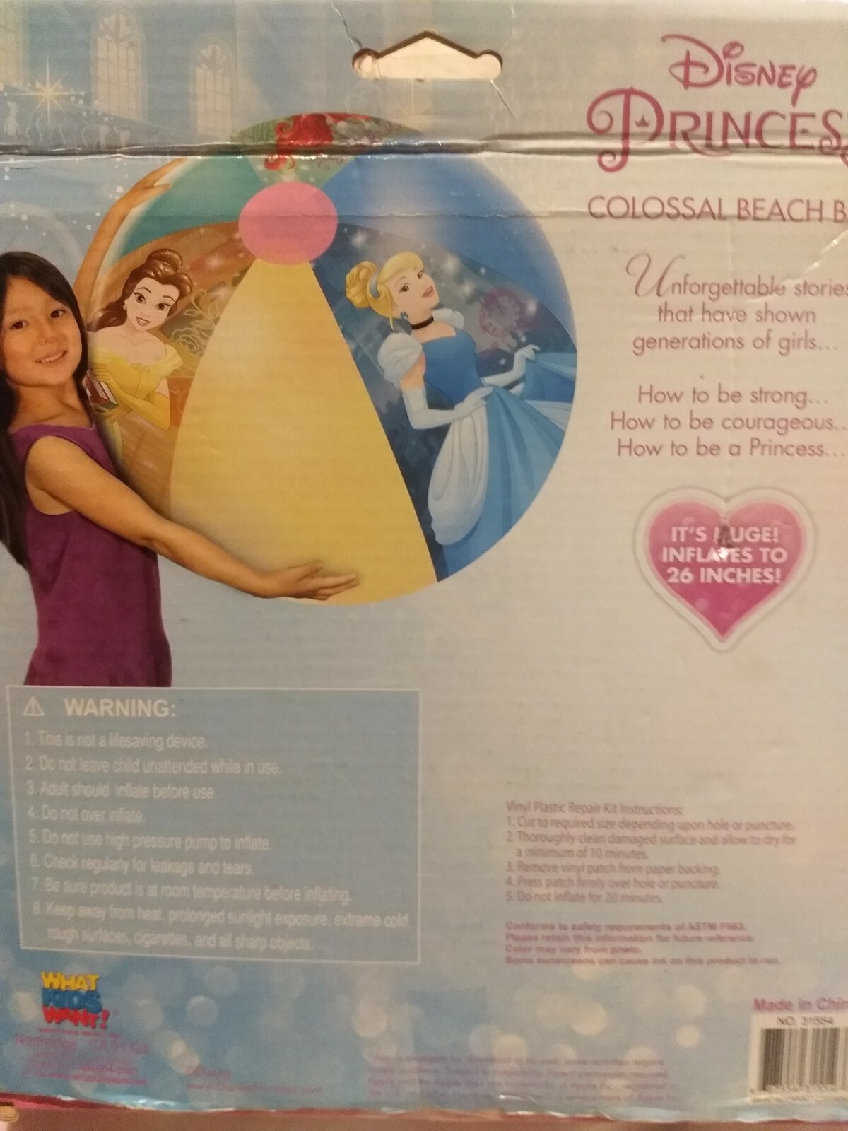 Disney Princess Colossal Beach Ball inflates to 26