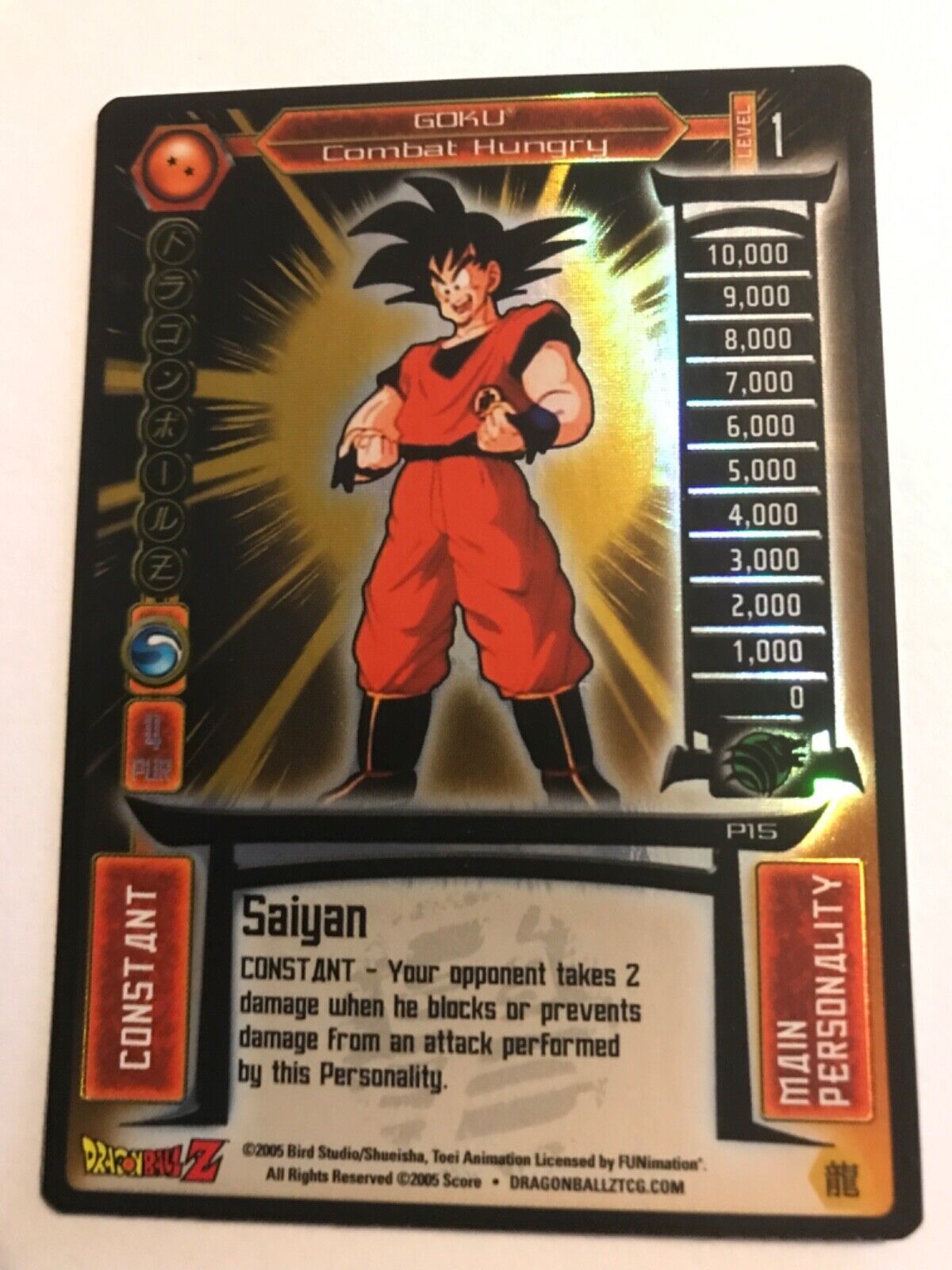GOKU Foil Promo #15 card : Dragonball Z Score CCG, 2005 Rare GOKU Foil Promo #15 card : Dragonball Z Score CCG, 2005 Rare