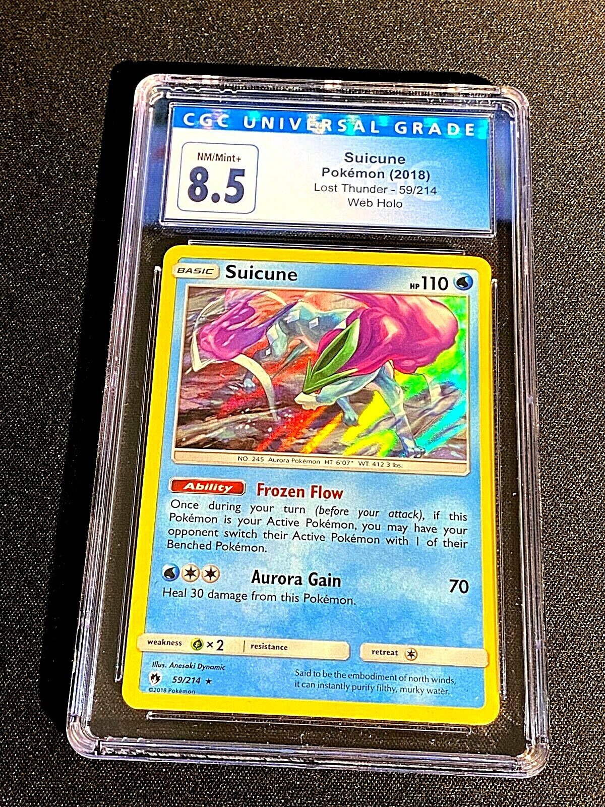 太陽バディ 2018 POKEMON SUICUNE 59/214 HOLO SUN & MOON CGC 8.5 NM/MT+
