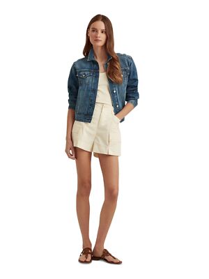 

Темно-синяя джинсовая куртка свободного кроя на пуговицах спереди RALPH LAUREN, Navy, 200861861001