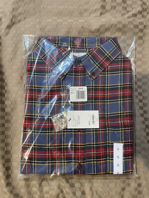 Croft And Barrow Mens Plaid Collared Red Blue Yellow Down Shirt Size  Xl