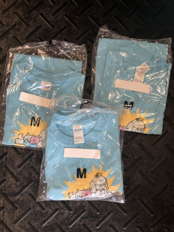Gerald And Piggy Reading Shirt Mo Willems New M Sky Blue Lot Of 3