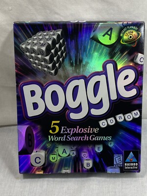 Big box Boggle CD ROM PC Windows 1997 Computer Game Hasbro New Old Stock Sealed