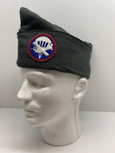 1950s US Army Garrison Cap With Paratrooper Patch - Size 7