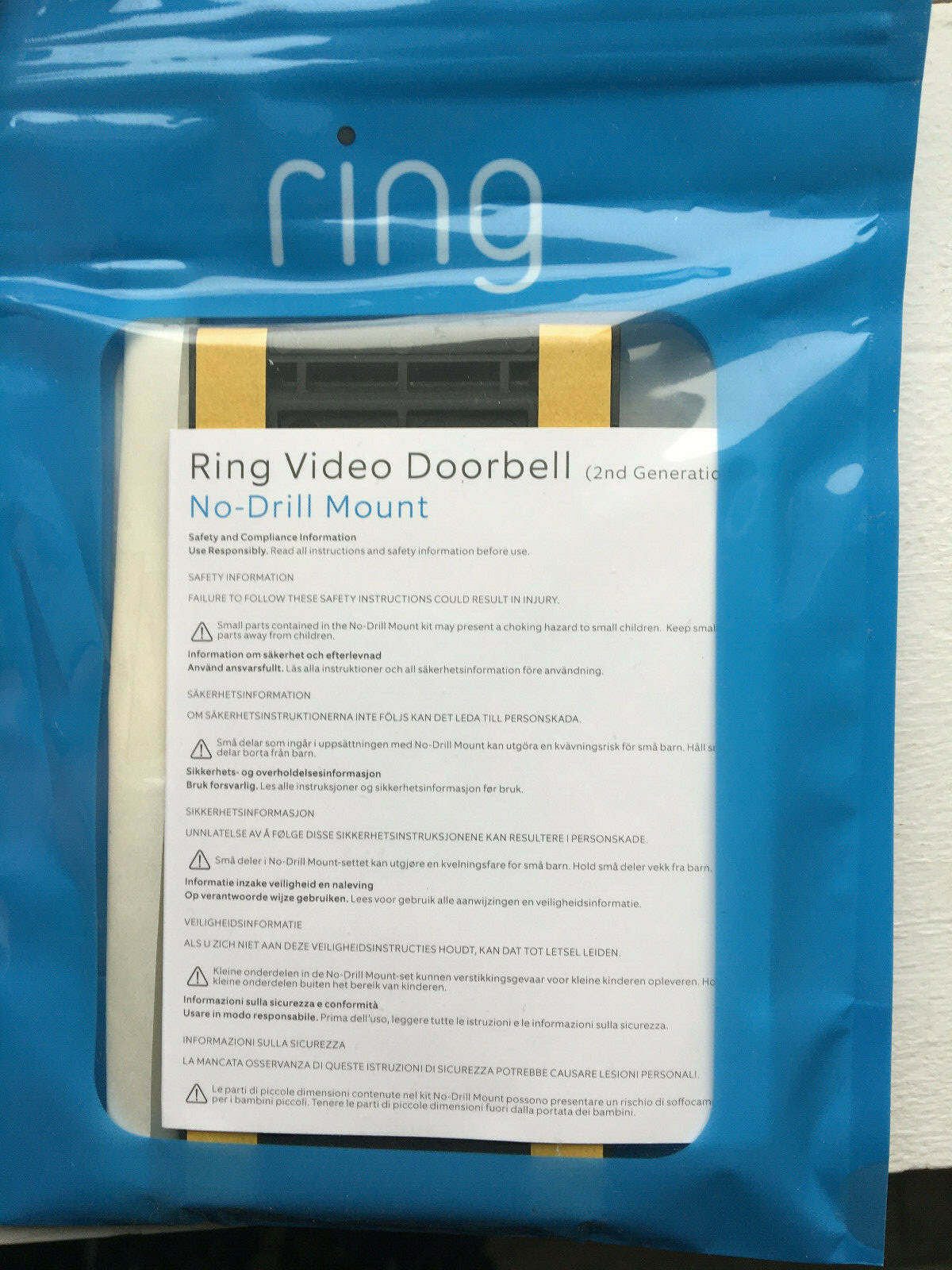 Ring Video Doorbell 2nd Gen Satin Nickel NEW in BOX & No Drill Door