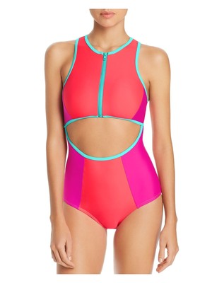 

Женский розовый цельный купальник CHROMAT с вырезом на спине-борцовке
