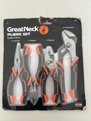 Great Neck 92048 4 Piece Multiple Choice Cushion Grip Pliers Set