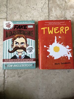 TWERP by Mark Goldblatt & FAKE MUSTACHE Tom Angleberger AUTOGRAPHED 