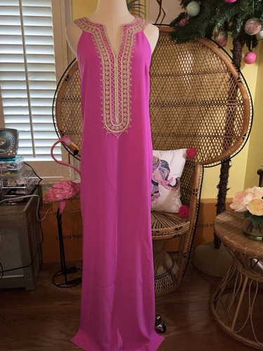 Pre-owned Lilly Pulitzer Sandrah Maxi Dress Wild Fuchsia ? $298 Size 4